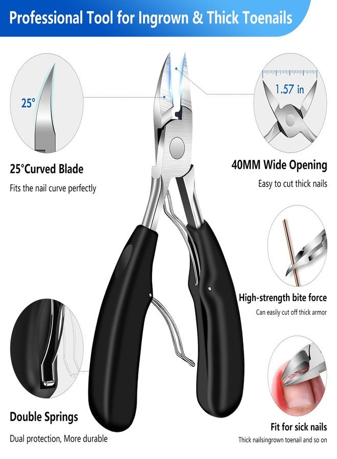 1st Toenail Clippers for Seniors Thick Nails, Ultra Sharp Sturdy Fingernail Toenail Clipper— Heavy Duty Ingrown Toenail Clippers, Thick Toenails with Wide Jaw Sharp Nail Cutter - Image 3